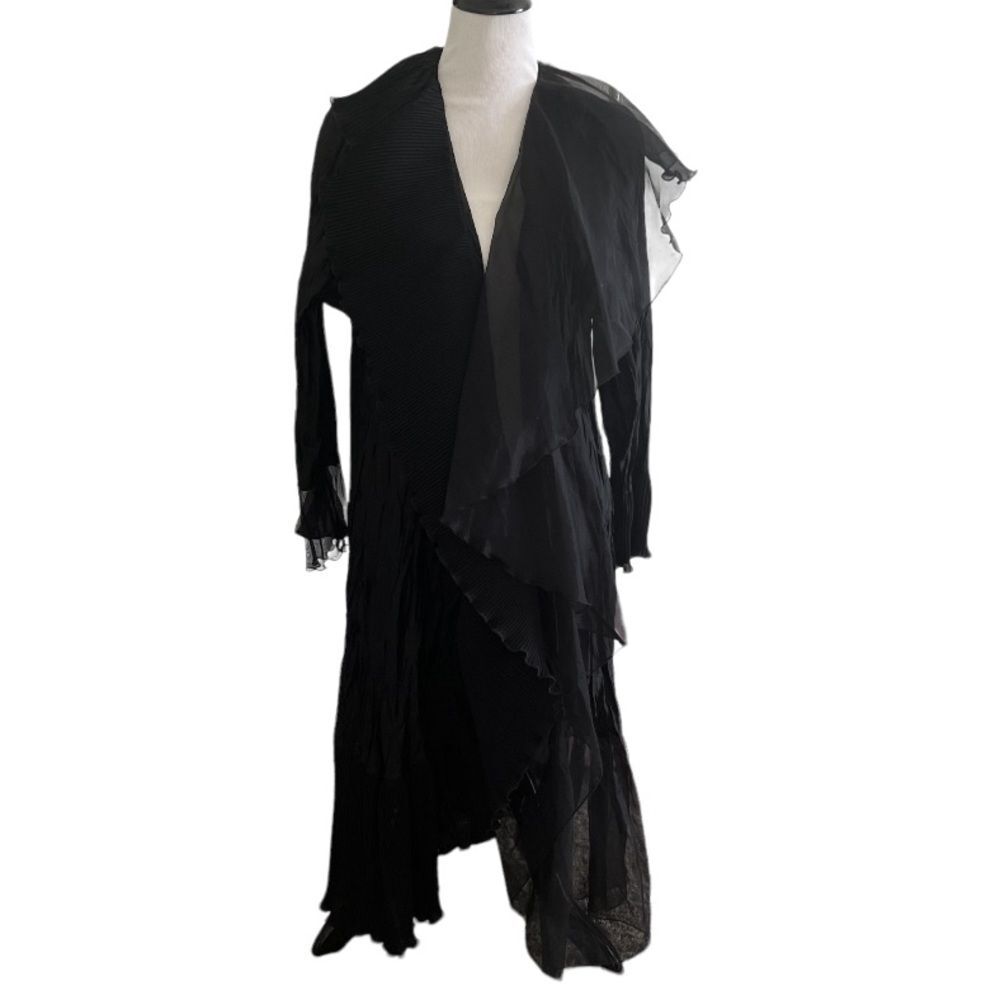 Lee Andersen Art to Wear Lagenlook Black Mixed Duster Size Large